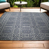 Navy Tribal Design Outdoor Rugs