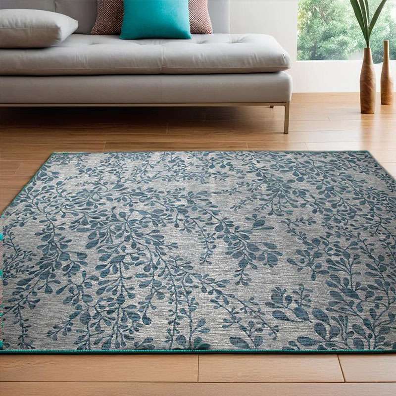 Turquoise Vine Design Outdoor Rugs