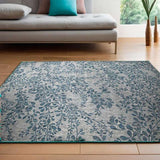 Turquoise Vine Design Outdoor Rugs