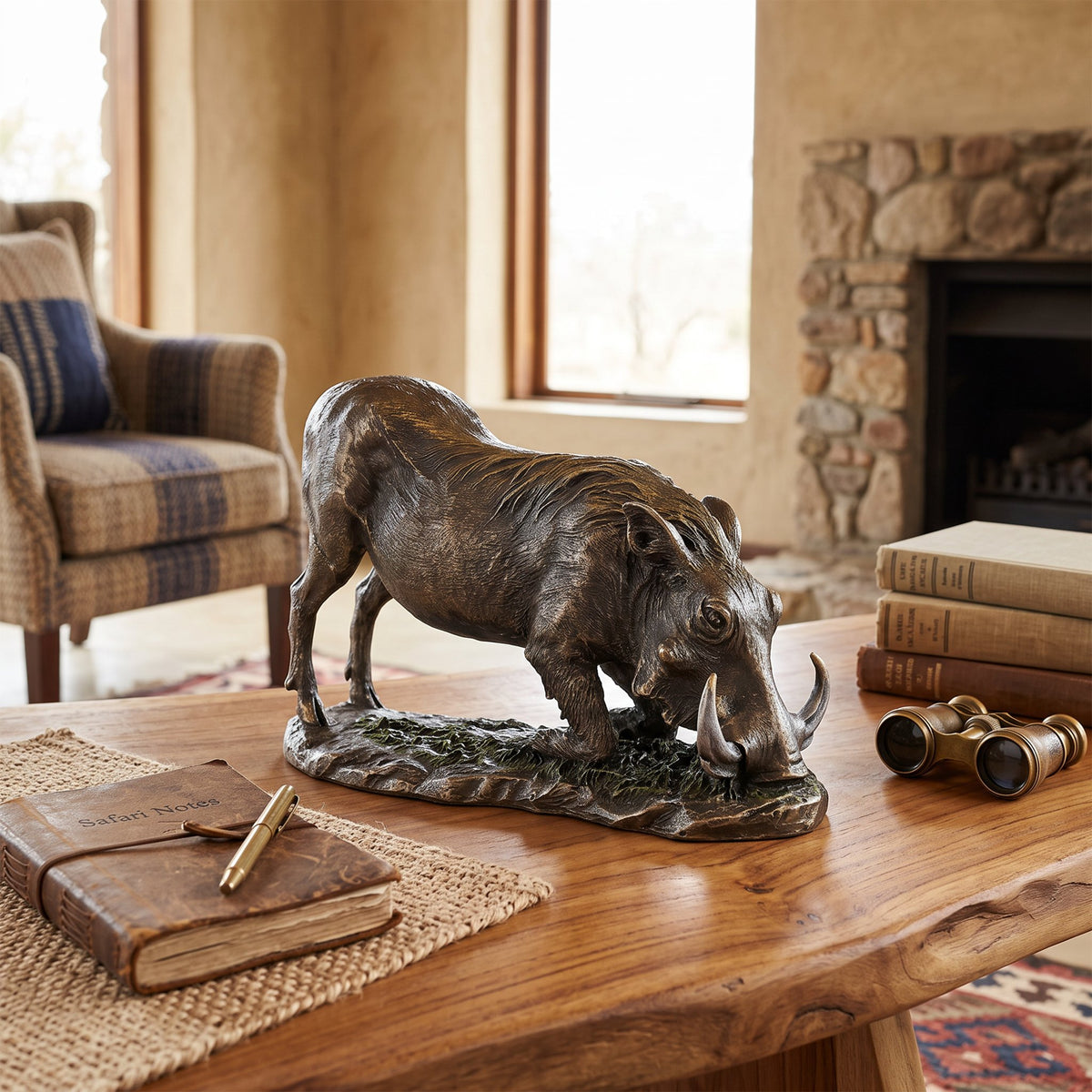Zawadi Warthog Kneeling Sculpture 12.5 × 20 cm - photo 2