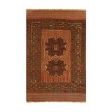 Rust, Brown & Cream Taimini Kilim Tribal Geometric Medallion Rug 187 × 122 cm
