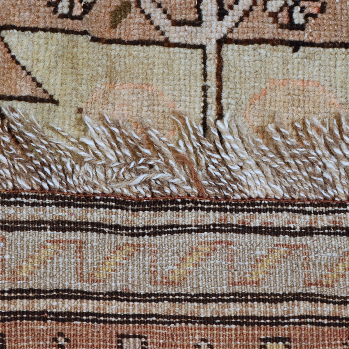 Beige, Brown & Peach Caucasian Geometric Floral Medallion Rug 300 × 150 cm - photo 5