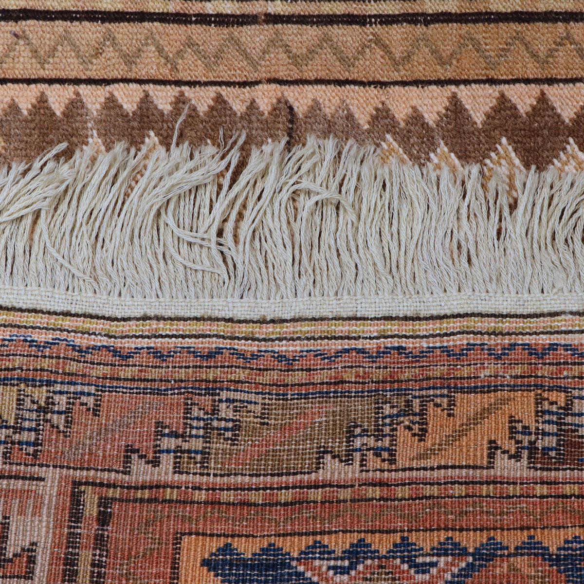 Tan, Brown & Cream Vintage Shirwan Tribal Geometric Medallion Rug 198 × 125 cm - photo 5