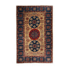 Cream, Navy & Red Erzari Kazak Floral Medallion Rug 261 × 195 cm