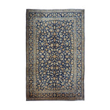 Navy, Cream & Gold Persian Kashan All-Over Floral Rug 425 × 303 cm