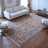 Cream, Blue & Rust Persian Kashan Floral Medallion Rug 351 × 234 cm - photo 3