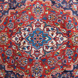 Navy Blue & Red Persian Khorasan Floral Medallion Rug 369 × 292 cm - photo 6