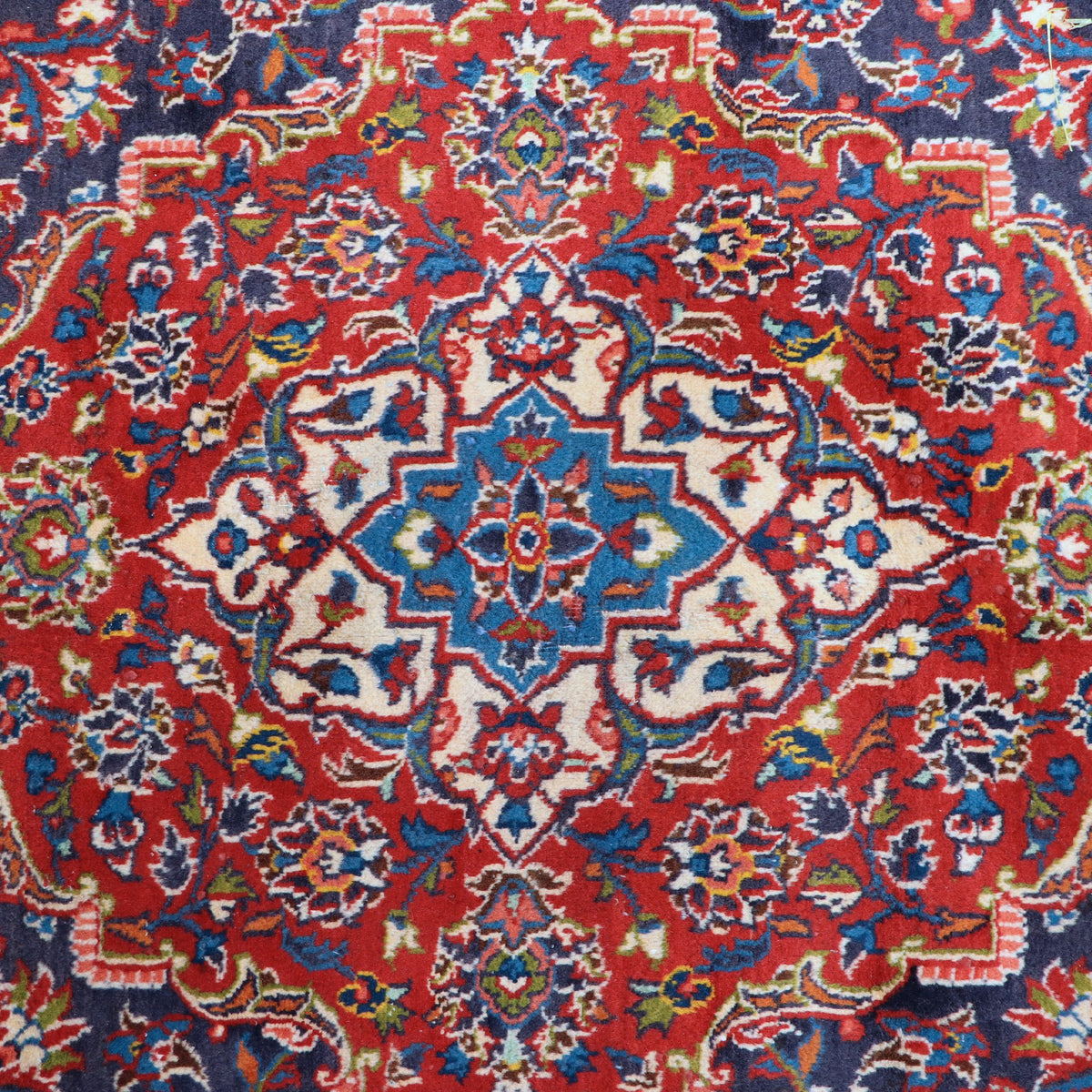 Navy Blue & Red Persian Khorasan Floral Medallion Rug 369 × 292 cm - photo 6
