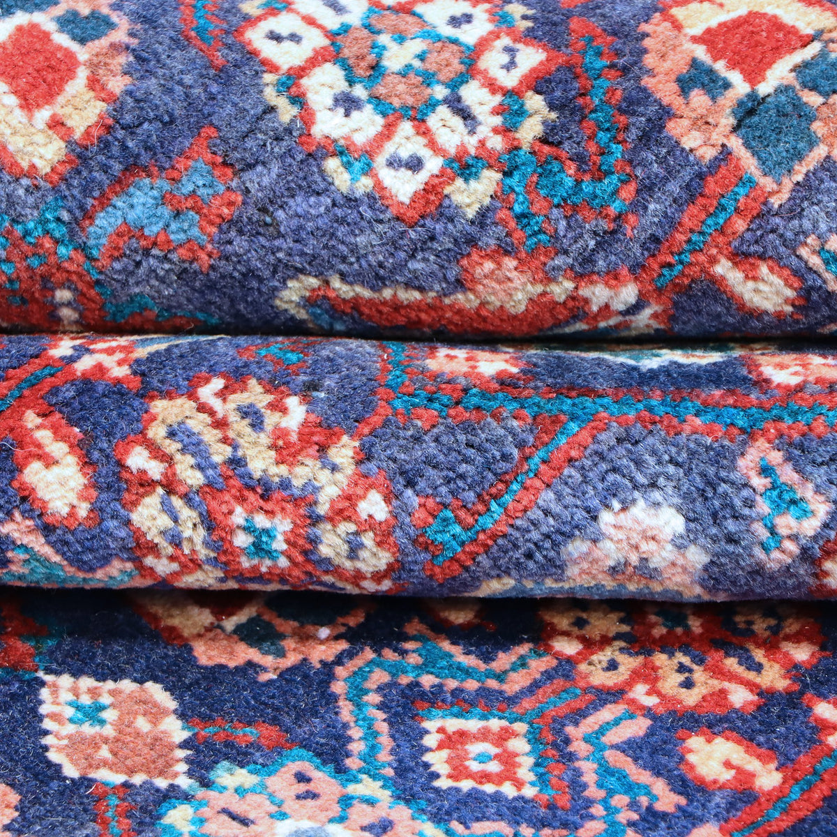 Navy Blue, Red & Cream Persian Mahal All-Over Floral Rug 336 × 293 cm - photo 4