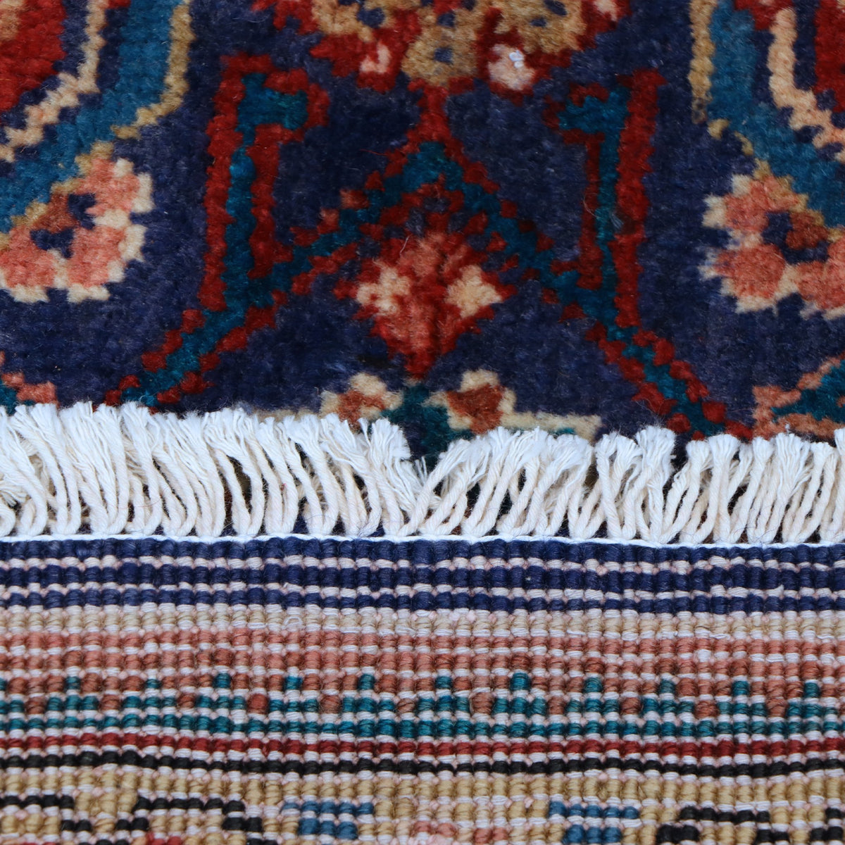 Navy Blue, Red & Cream Persian Mahal All-Over Floral Rug 336 × 293 cm - photo 6