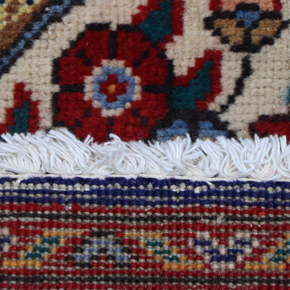 Navy Blue, Red & Cream Persian Tabriz Floral Medallion Rug 399 × 288 cm - photo 6