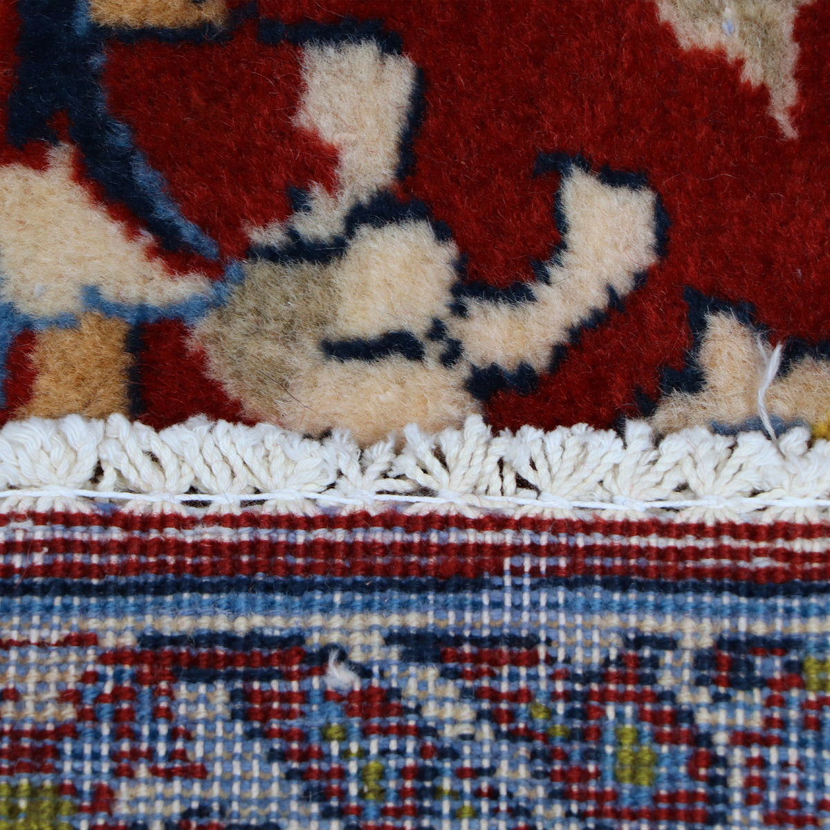 Red, Navy Blue & Cream Persian Najaf Abad Floral Medallion Rug 392 × 248 cm - photo 6