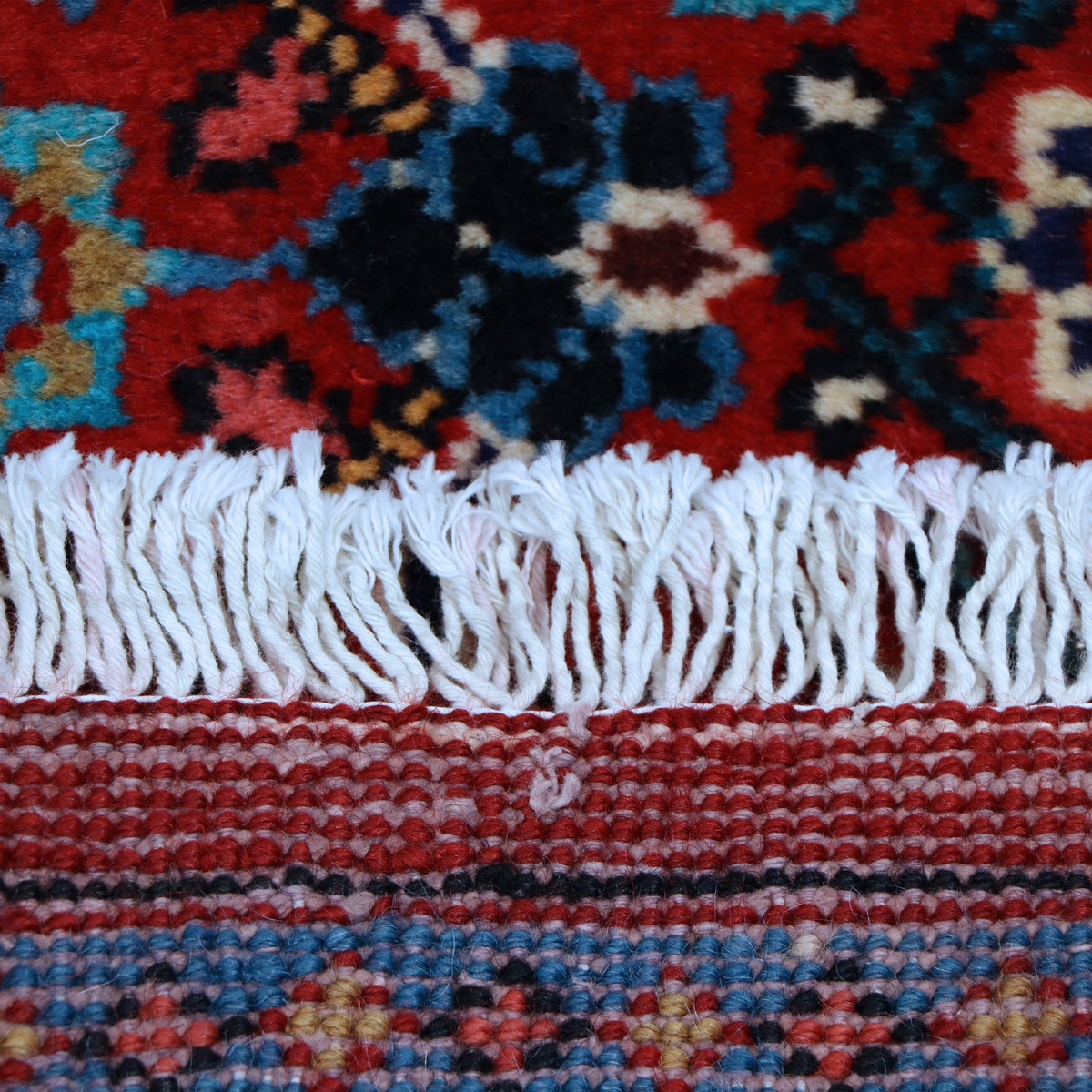 Red, Navy Blue & Cream Persian Mahal Geometric Medallion Rug 396 × 299 cm - photo 6