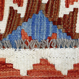 Rust & Teal Geometric Tribal Diamond Kilim Rug Design 256 × 175 cm - photo 4
