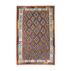 Teal & Rust Geometric Tribal Diamond Kilim Rug Design 260 × 180 cm