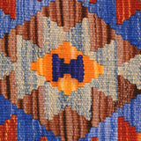Teal & Rust Geometric Tribal Diamond Kilim Rug Design 260 × 180 cm - photo 4