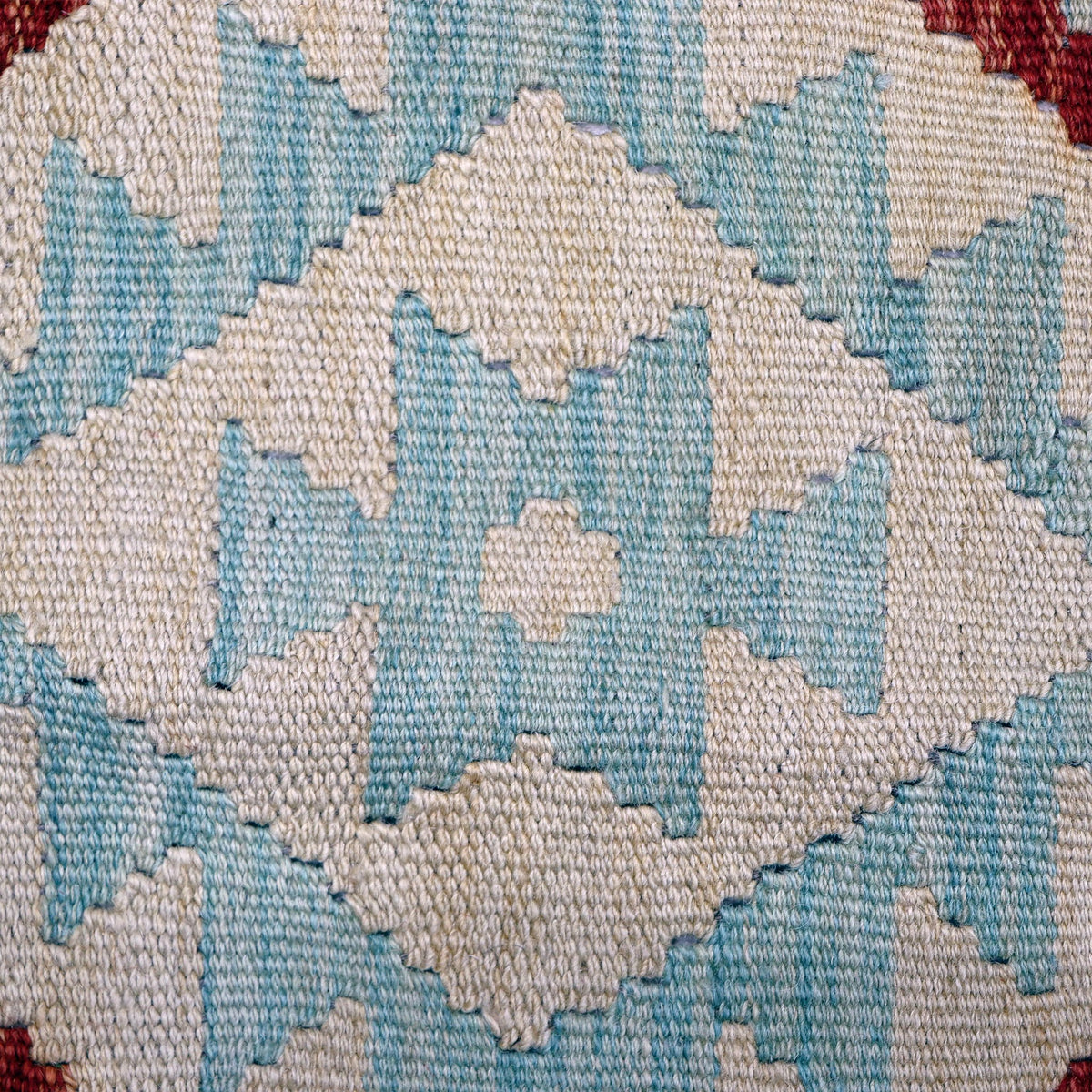Rust & Cream Geometric Tribal Diamond Kilim Rug Design 285 × 196 cm - photo 3