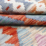 Cream & Terracotta Geometric Tribal Diamond Kilim Rug Design 290 × 208 cm - photo 4