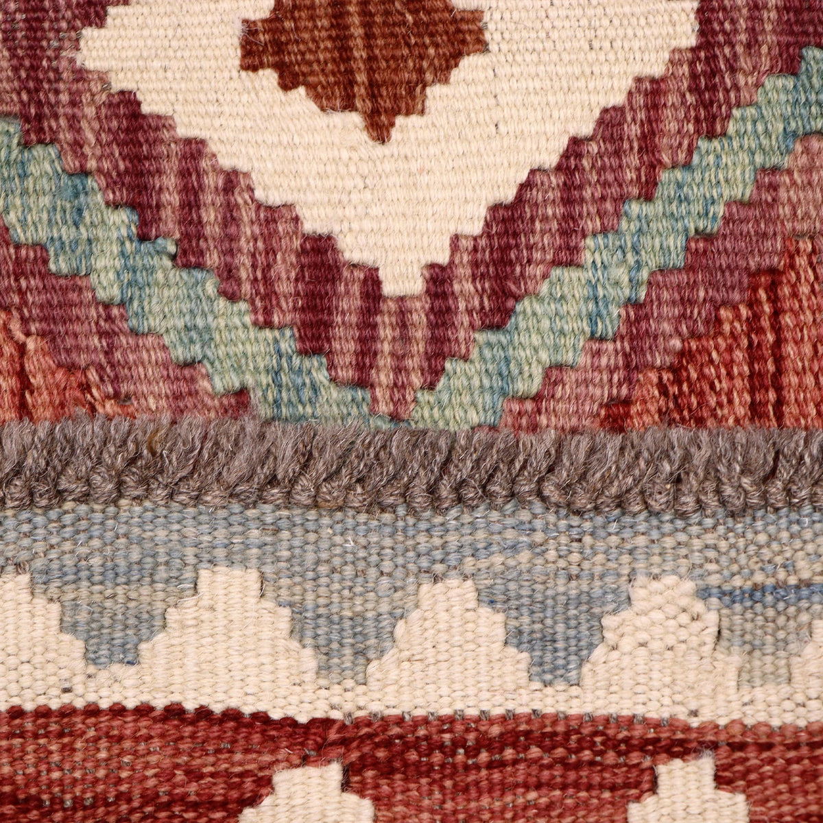Rust & Cream Geometric Tribal Medallion Kilim Rug Design 290 × 200 cm - photo 4