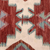 Rust & Cream Geometric Tribal Medallion Kilim Rug Design 290 × 200 cm - photo 5