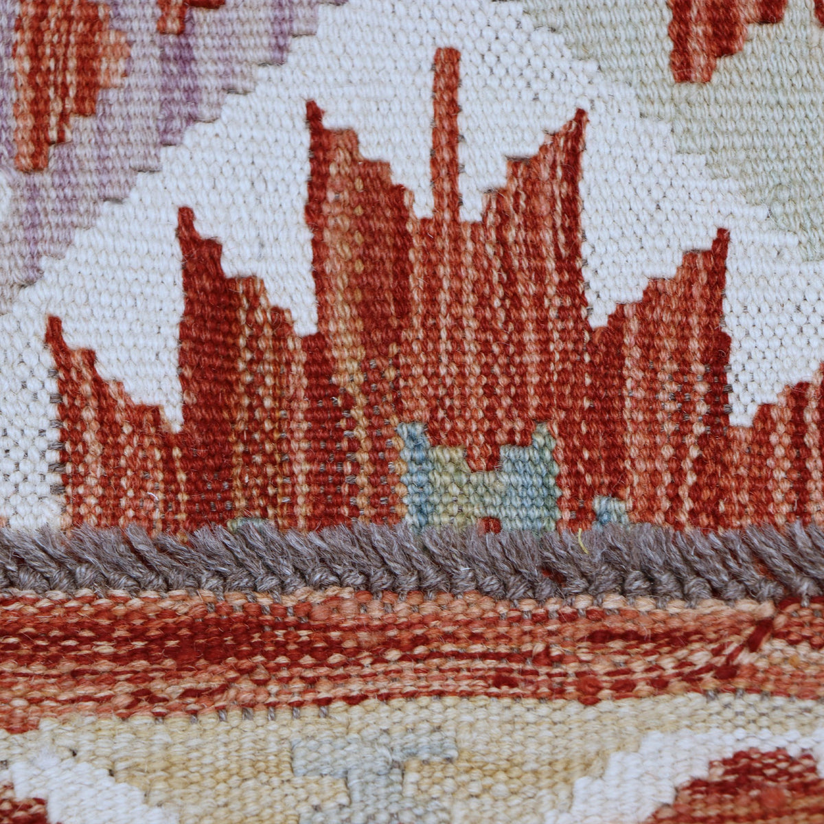 Rust & Cream Anatolian Design Afghan Kilim Geometric Rug 290 × 198 cm - photo 5