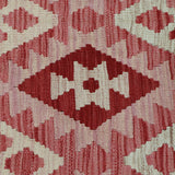 Red & Cream Anatolian Design Afghan Kilim Geometric Diamond Rug 290 × 200 cm - photo 4
