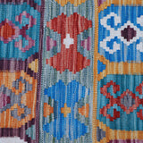 Teal & Rust Anatolian Design Afghan Kilim Geometric Striped Rug 290 × 198 cm - photo 4