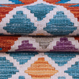 Rust & Cream Multicoloured Anatolian Design Afghan Kilim Geometric Runner 291 × 77 cm - photo 3