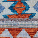 Rust & Cream Multicoloured Anatolian Design Afghan Kilim Geometric Runner 291 × 77 cm - photo 5