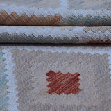 Cream & Terracotta Multicoloured Geometric Tribal Diamond Kilim Rug Design 296 × 203 cm - photo 3