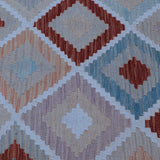 Cream & Terracotta Multicoloured Geometric Tribal Diamond Kilim Rug Design 296 × 203 cm - photo 4