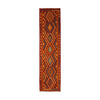 Deep Rust & Burnt Orange Multicoloured Geometric Tribal Diamond Kilim Runner 296 × 88 cm