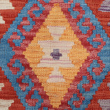 Deep Rust & Burnt Orange Multicoloured Geometric Tribal Diamond Kilim Runner 296 × 88 cm - photo 4