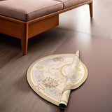 Round Needle Point Bordeaux Rug 190 × 190 cm