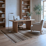 Brown & Beige Tribal Geometric Kilim Rug Design 176 × 270 cm