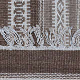 Brown & Beige Tribal Geometric Kilim Rug Design 176 × 270 cm