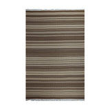 Brown & Beige Tribal Striped Kilim Rug Design 177 × 268 cm