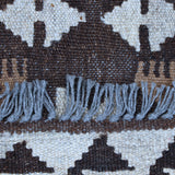 Brown & Beige Tribal Geometric Kilim Rug Design 209 × 150 cm