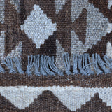 Brown & Beige Tribal Geometric Kilim Rug Design 202 × 149 cm