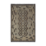 Brown & Beige Tribal Diamond Kilim Rug Design 201 × 155 cm