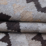 Brown & Beige Tribal Diamond Kilim Rug Design 201 × 155 cm