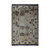 Taupe & Brown Tribal Geometric Kilim Rug Design 203 × 160 cm