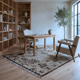 Taupe & Brown Tribal Geometric Kilim Rug Design 203 × 160 cm