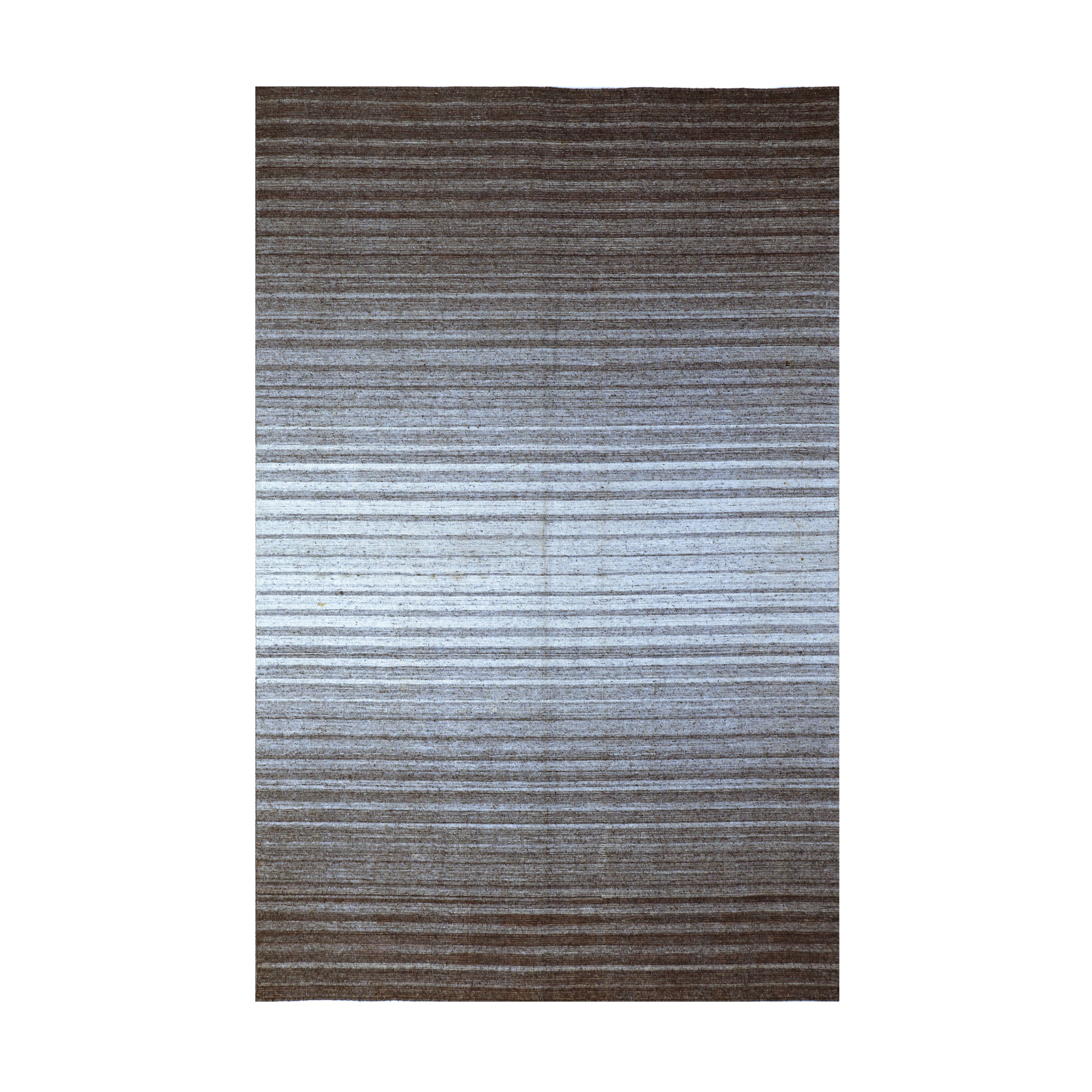 Brown & Taupe Ombre Striped Kilim Rug Design 121 × 181 cm