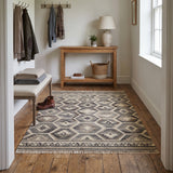 Grey & Ivory Honeycomb Tribal Kilim Rug Design 150 × 200 cm