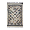 Beige & Grey Diamond Lattice Kilim Rug Design 150 × 200 cm