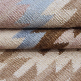 Blue & Beige Tribal Diamond Kilim Rug Design 150 × 200 cm