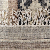 Grey & Beige Tribal Geometric Kilim Rug Design 150 × 200 cm