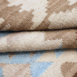 Brown & Blue Tribal Geometric Medallion Kilim Rug Design 170 × 240 cm