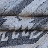 Grey & Ivory Tribal Geometric Medallion Kilim Rug Design 170 × 240 cm